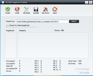 start #1 Bulk PageRank Checker - Start